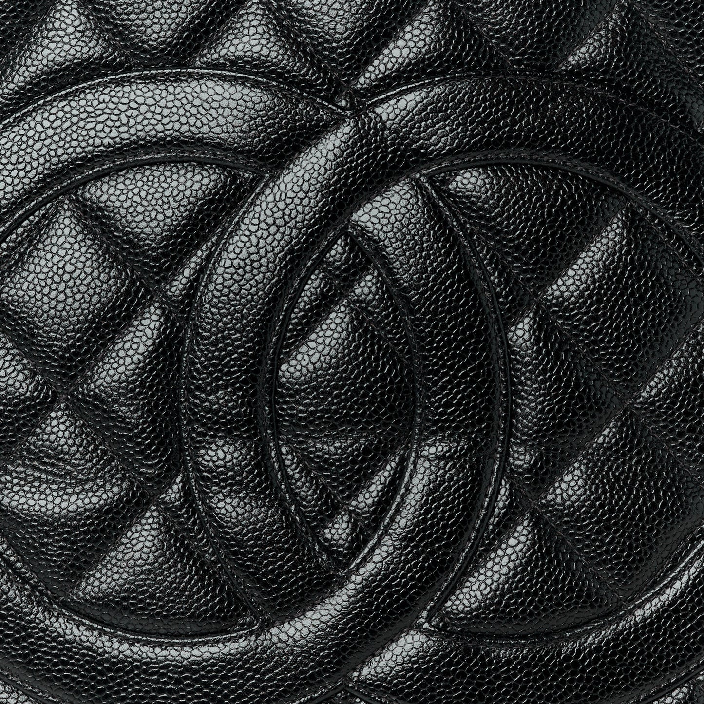 Caviar Quilted Medallion Tote Black