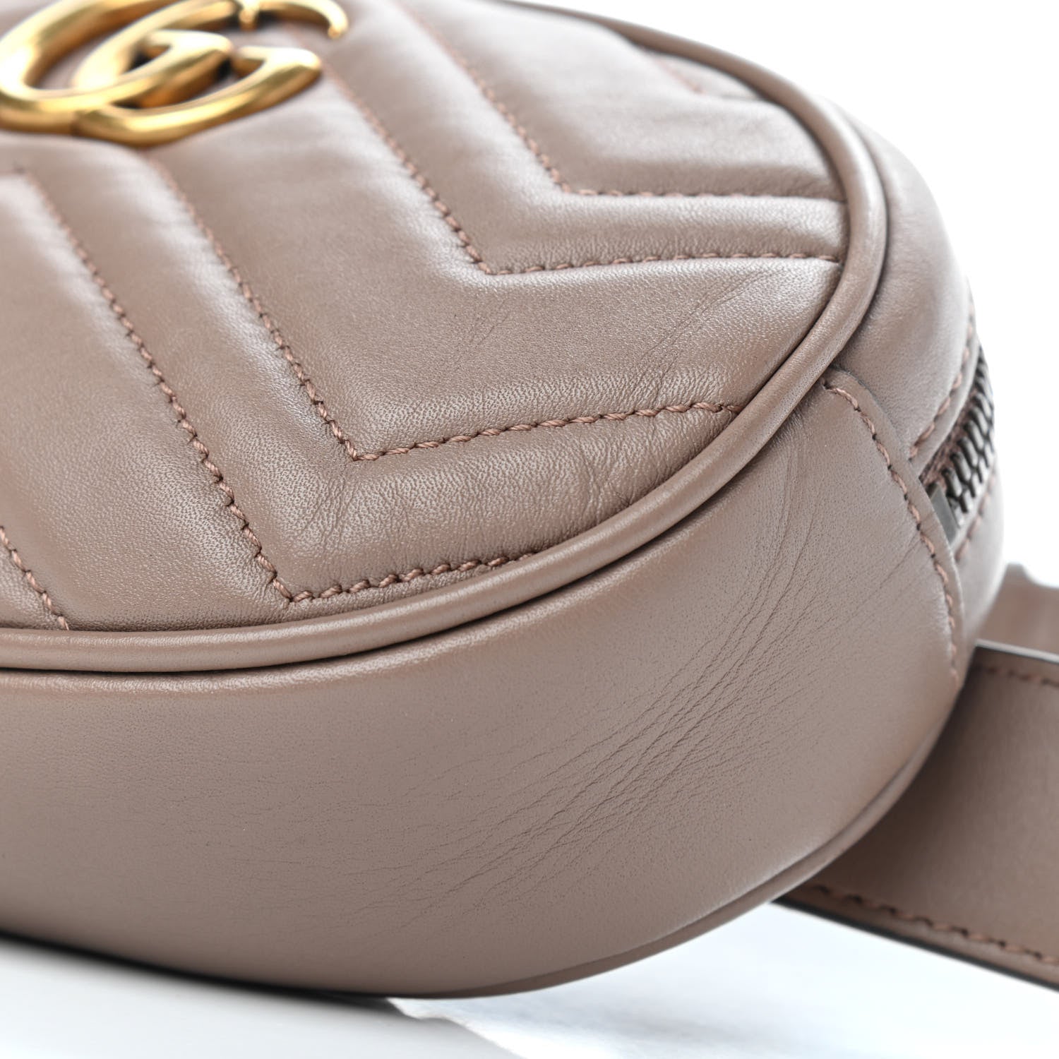 Gucci Calfskin Matelasse GG Marmont Belt Bag 75 30 Porcelain Rose 10 of 10