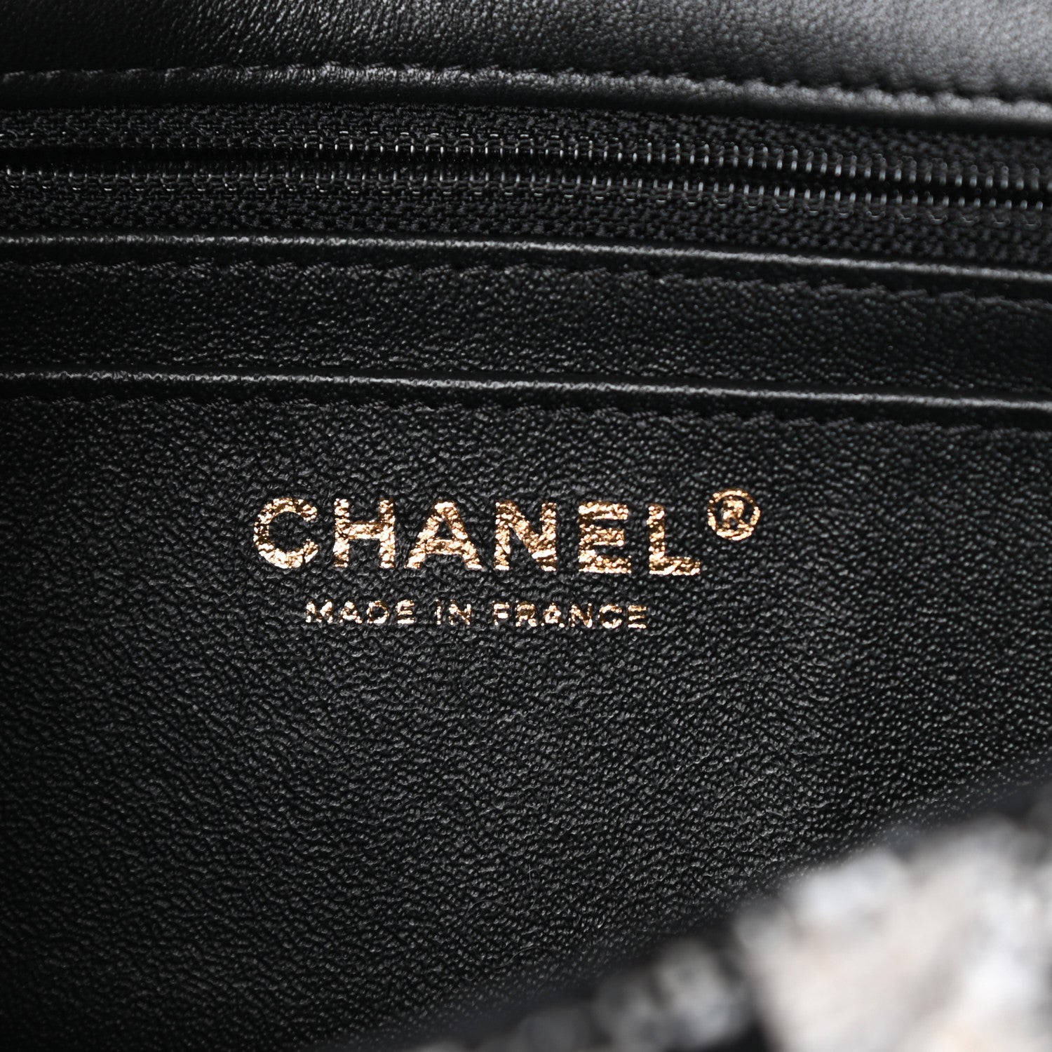 Chanel Tweed Quilted Mini Rectangular Flap Black Ecru White 6 of 10