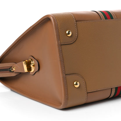 Gucci Koi Calfskin XL Bauletto Duffle Top Handle Bag Beige 8 of 9