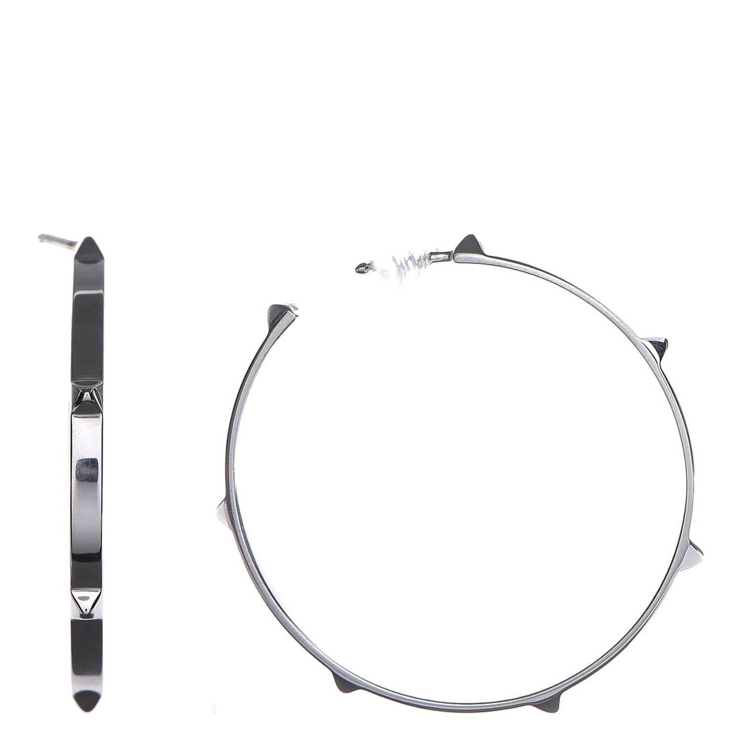 Hermes Sterling Silver Mini Clous Hoop Earrings 1 of 6