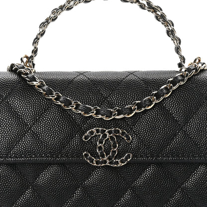 Chanel Caviar Quilted Chain Match Top Handle Phone Holder With Chain Black 8 of 11