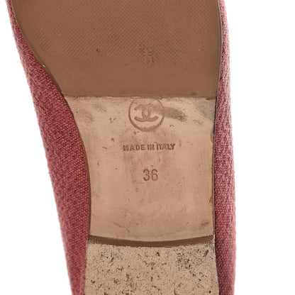 Chanel Fabric Lambskin Cap Toe Ballerina Flats 36 Rouge Borde 7 of 8