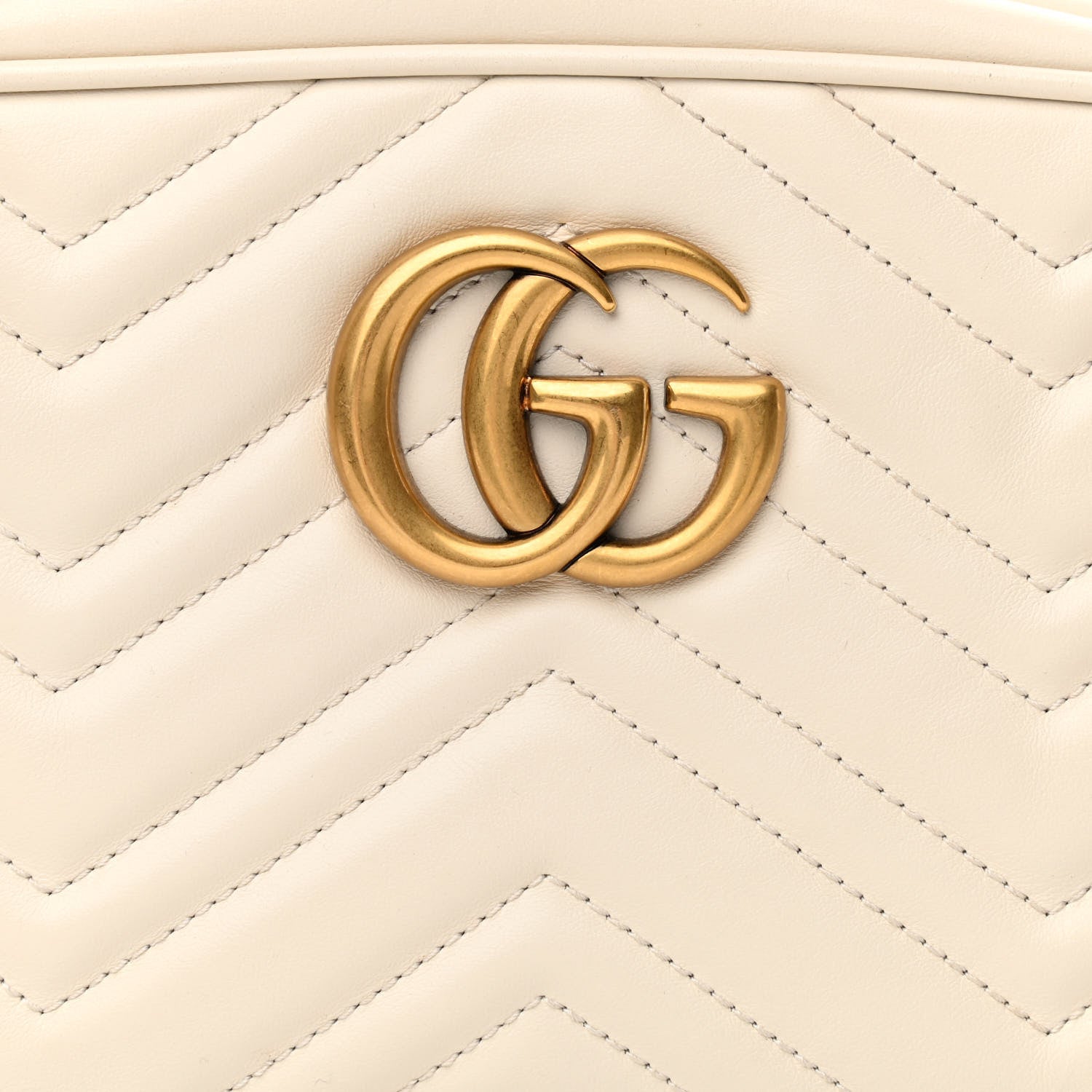 Gucci Calfskin Matelasse Small GG Marmont Chain Shoulder Bag White 8 of 11
