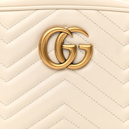 Gucci Calfskin Matelasse Small GG Marmont Chain Shoulder Bag White 8 of 11