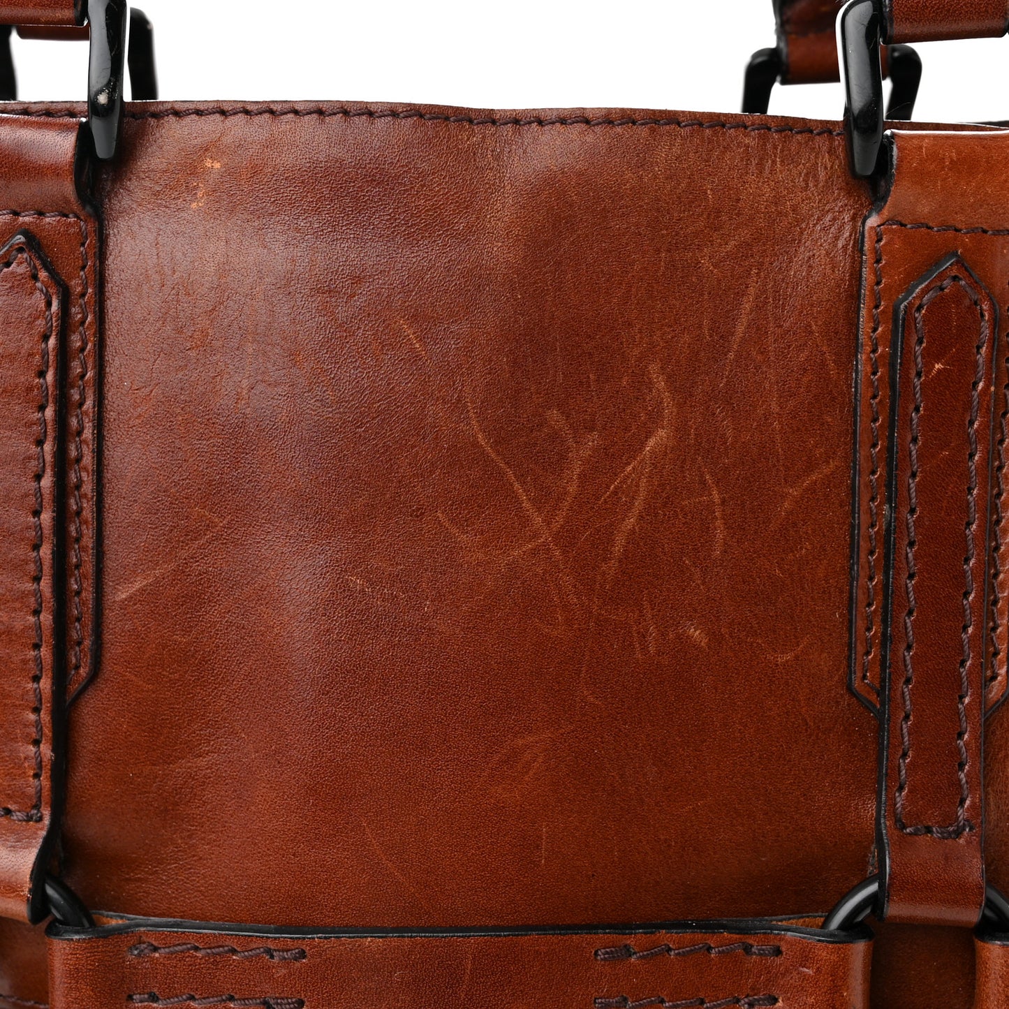 House Check Bridle Calfskin Tote Tan