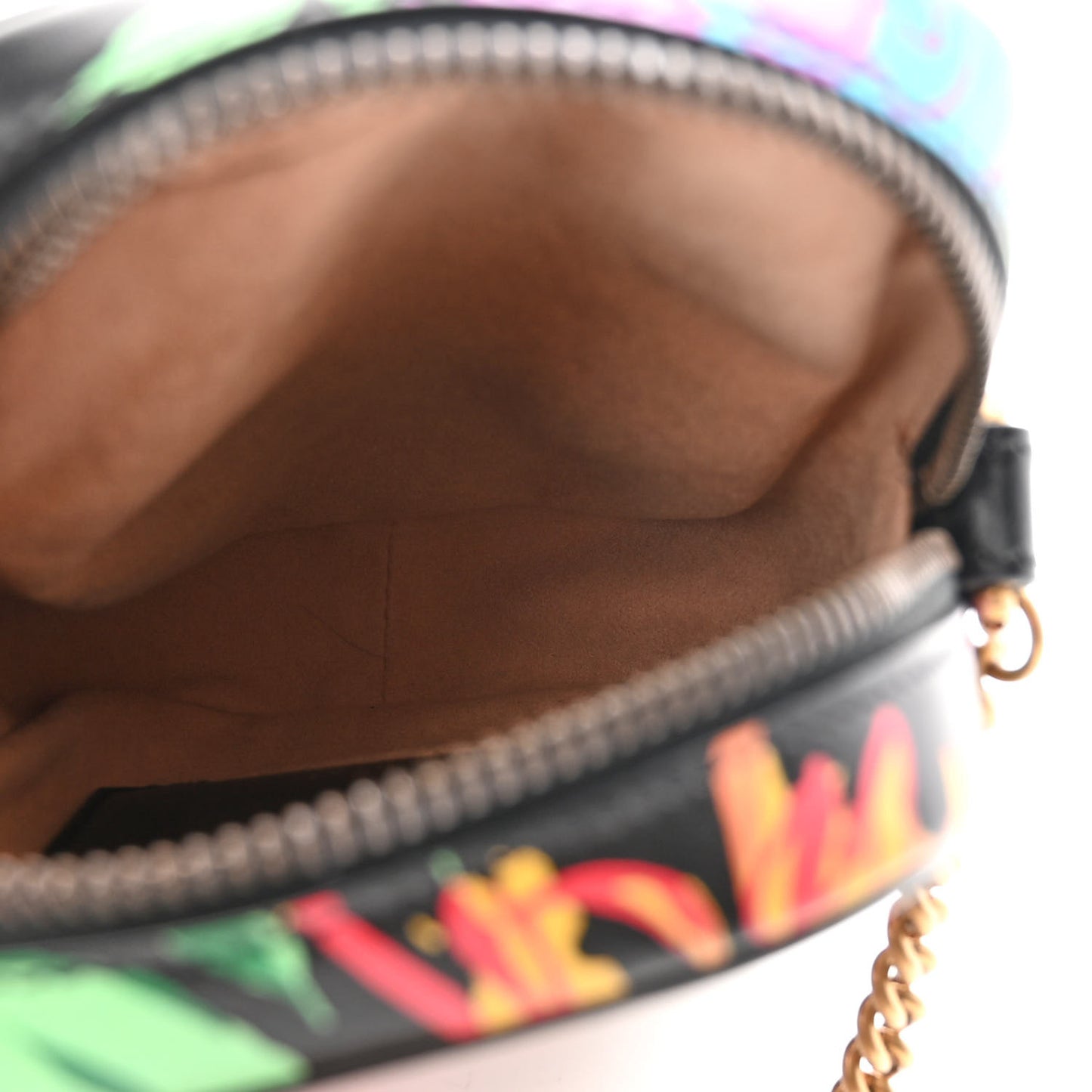 X KEN SCOTT Calfskin Matelasse Floral Infinity Mini GG Marmont Crossbody Bag Black Pink