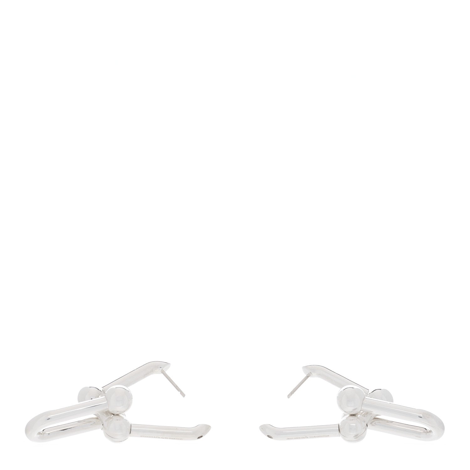 Tiffany Sterling Silver Extra Large HardWear Link Earrings 3 of 5