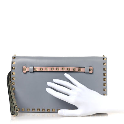 Valentino Garavani Nappa Watercolor Rockstud Wristlet Clutch Rose Green Yellow Sky 2 of 11