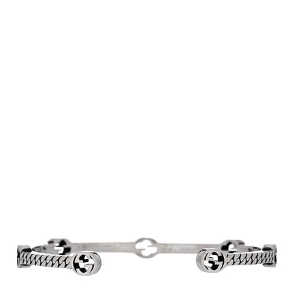 Gucci Sterling Silver Thin Interlocking G Cuff Bracelet 17 2 of 5