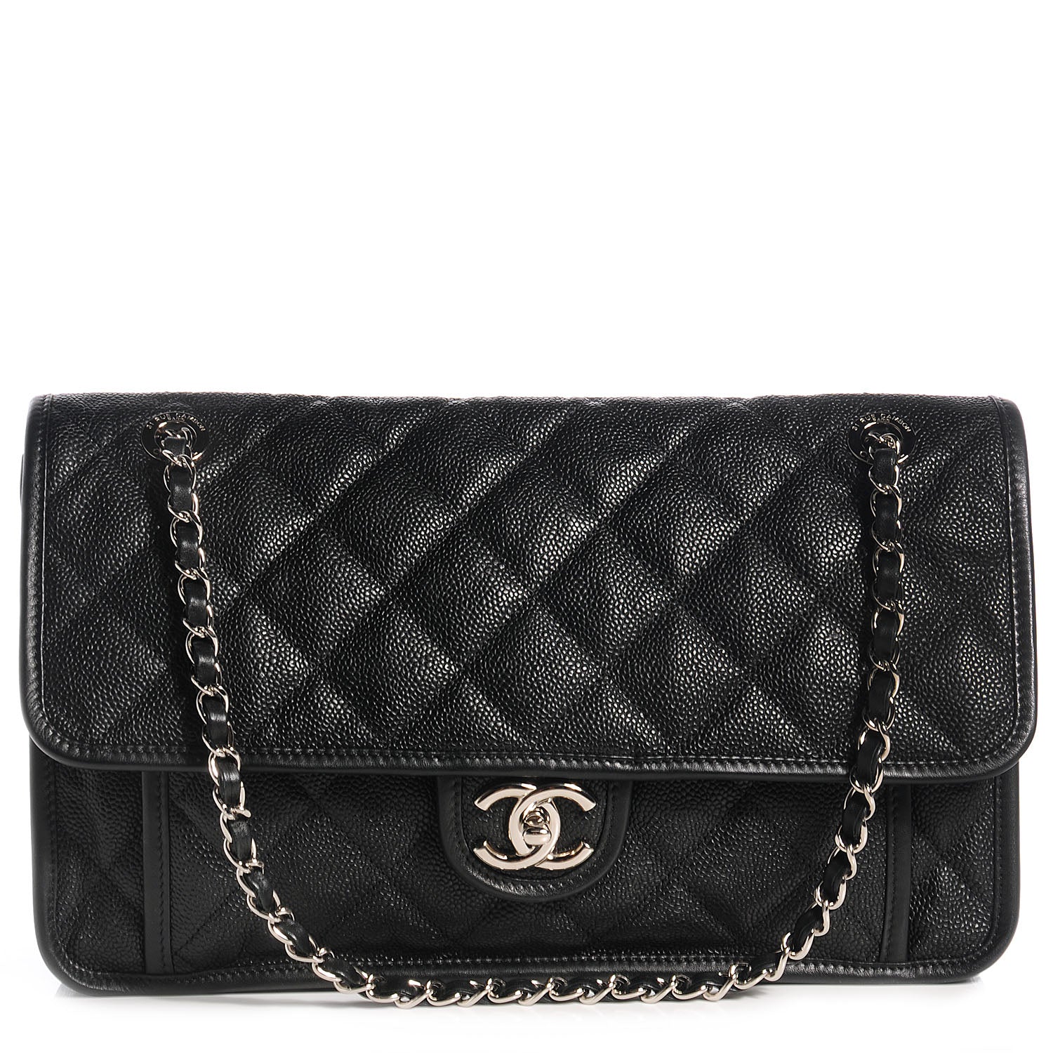 Chanel Caviar French Riviera Jumbo Flap Black 1 of 8