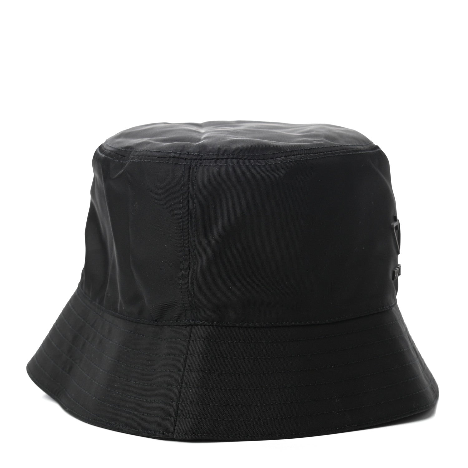 Prada Re-Nylon Rubber Logo Mens Bucket Hat L Black 5 of 7