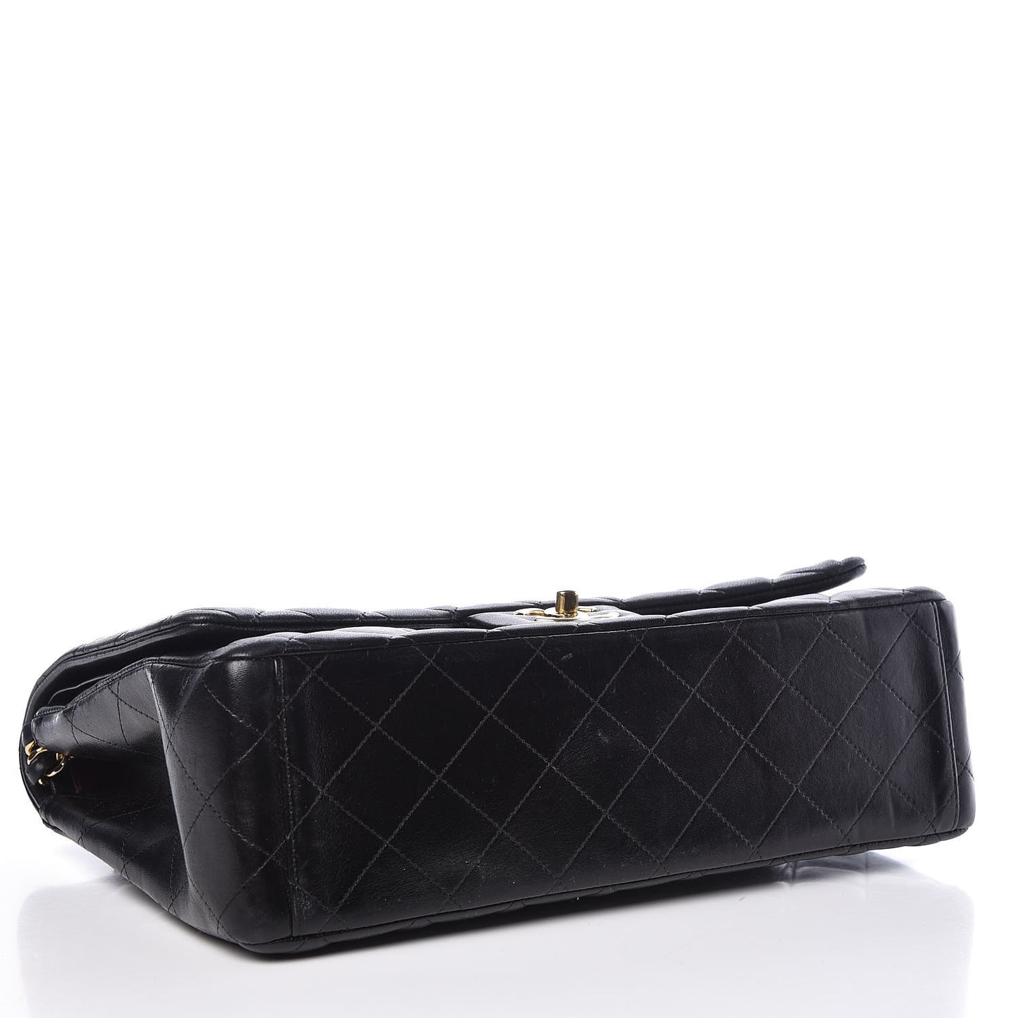 Lambskin Quilted Maxi Double Flap Black