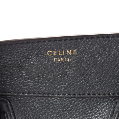 Celine Drummed Calfskin Mini Luggage Anthracite 6 of 18