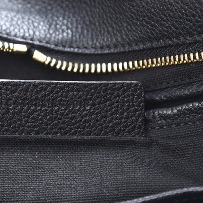 Alexander McQueen Pebbled Calfskin Small Skull Padlock Zip Around Tote Black 7 of 12
