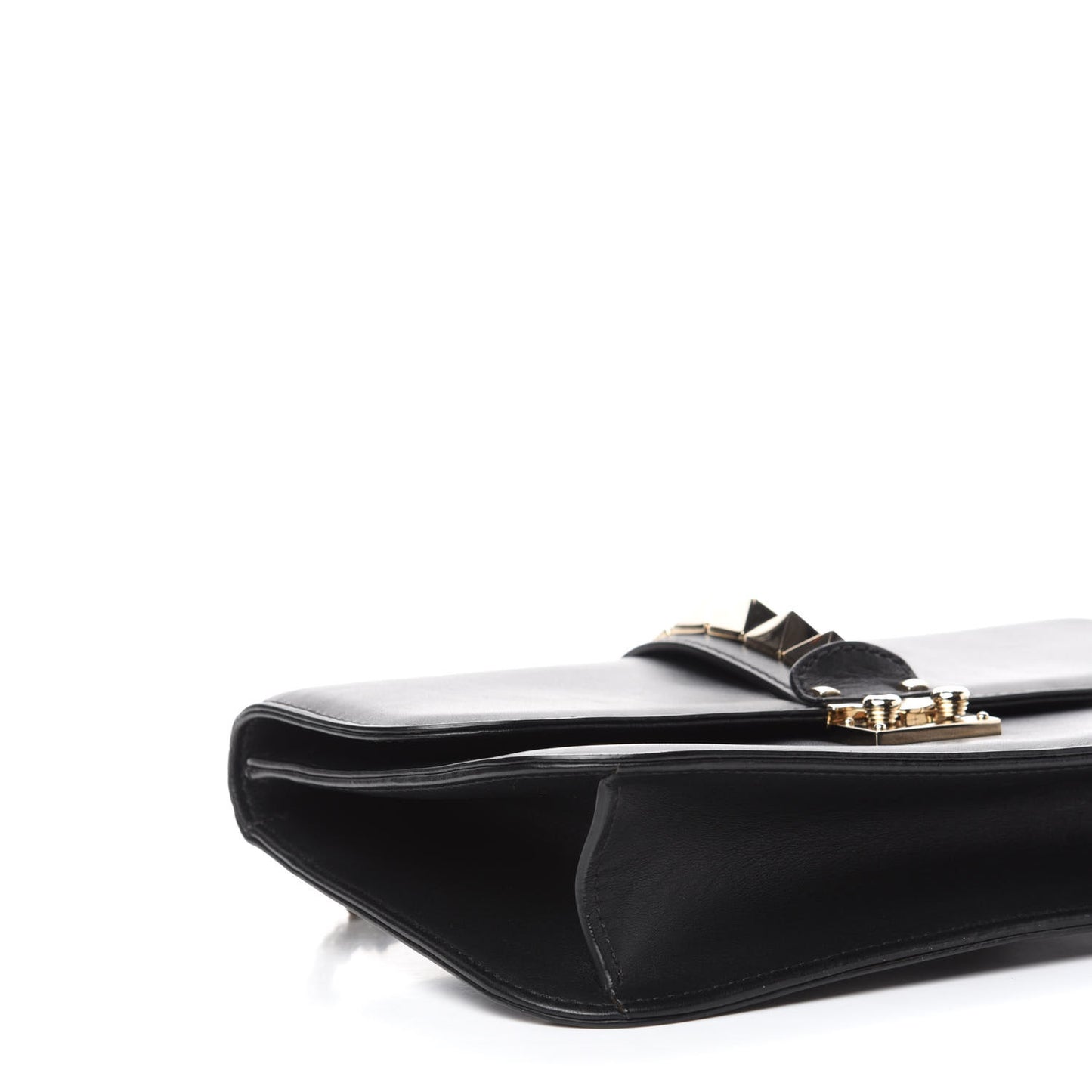 Vitello Medium Glam Lock Rockstud Flap Black
