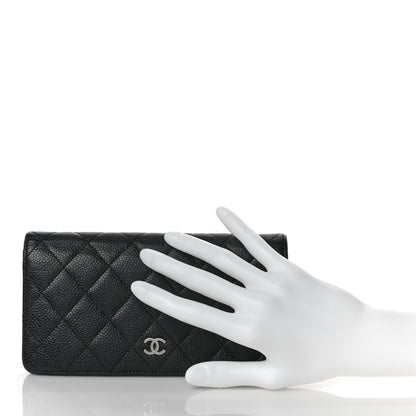 Chanel Caviar Quilted Yen Wallet Black 2 of 10