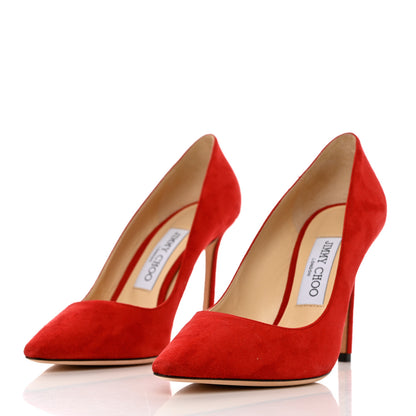 Jimmy Choo Suede Romy 100 Pumps 37 Red 3 of 10