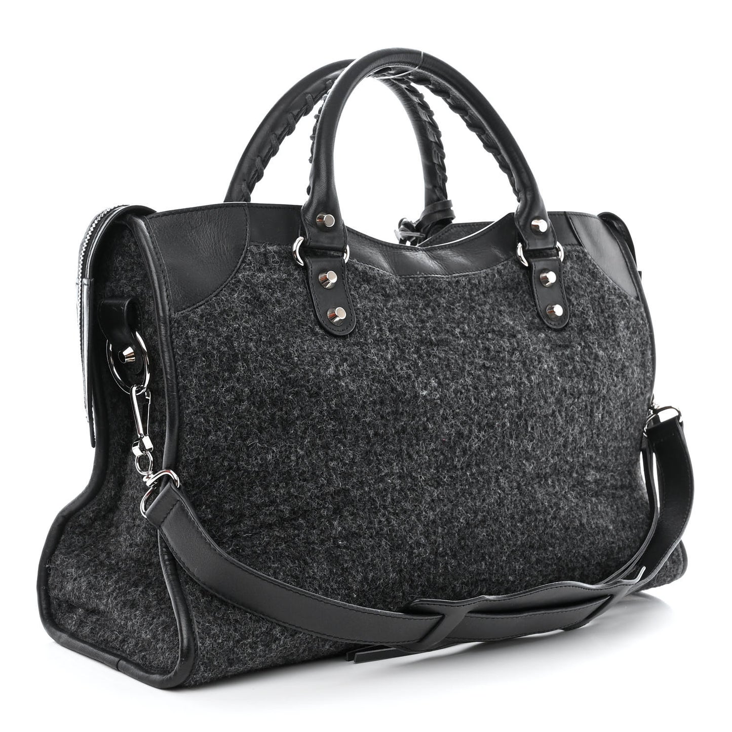 Alpaca Calfskin Classic Silver Hardware City Black