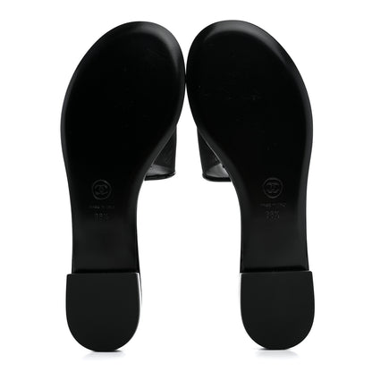 Chanel Mesh Patent Calfskin CC Mules 38.5 Black 6 of 9