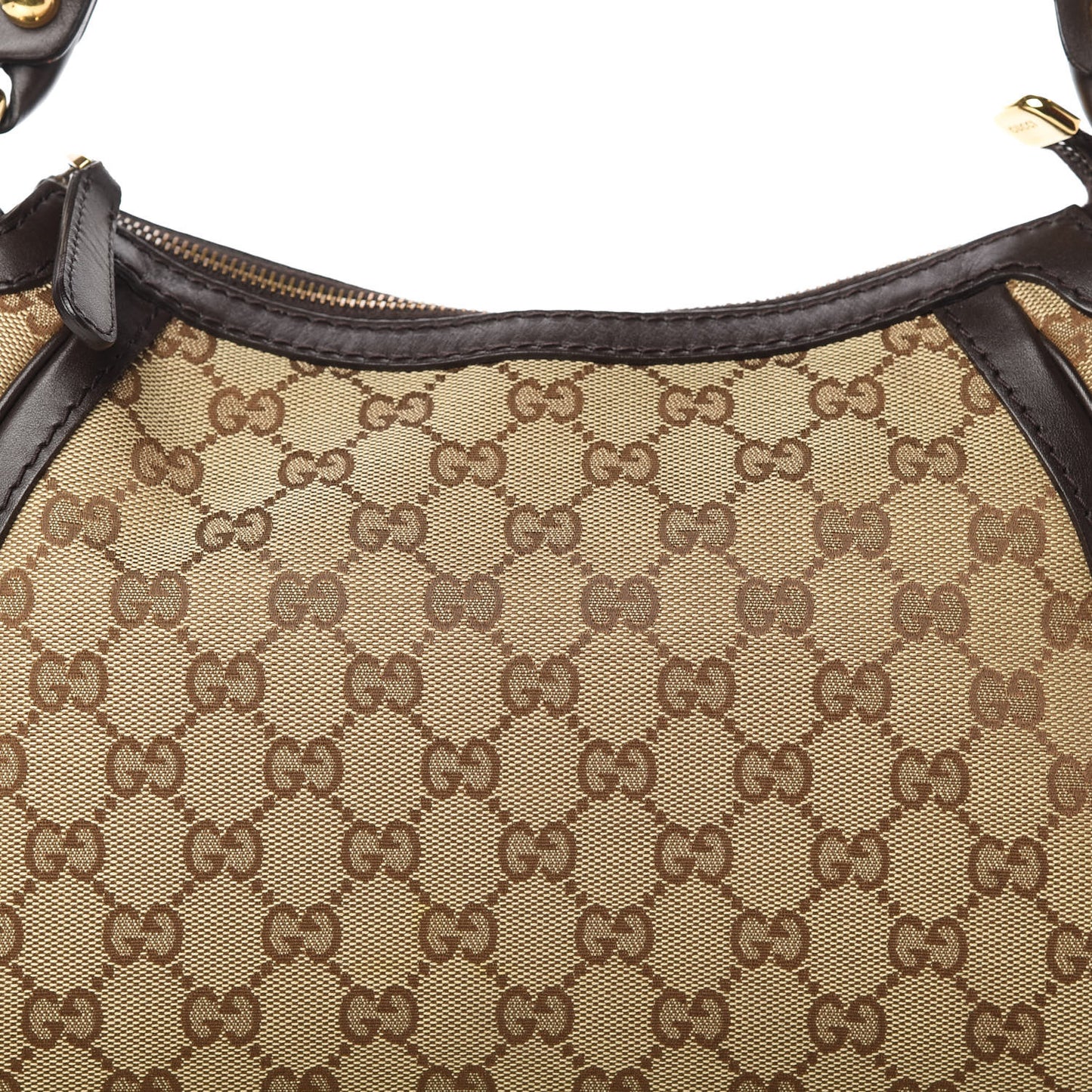 Monogram Small Scarlett Studded Interlocking G Hobo Dark Brown