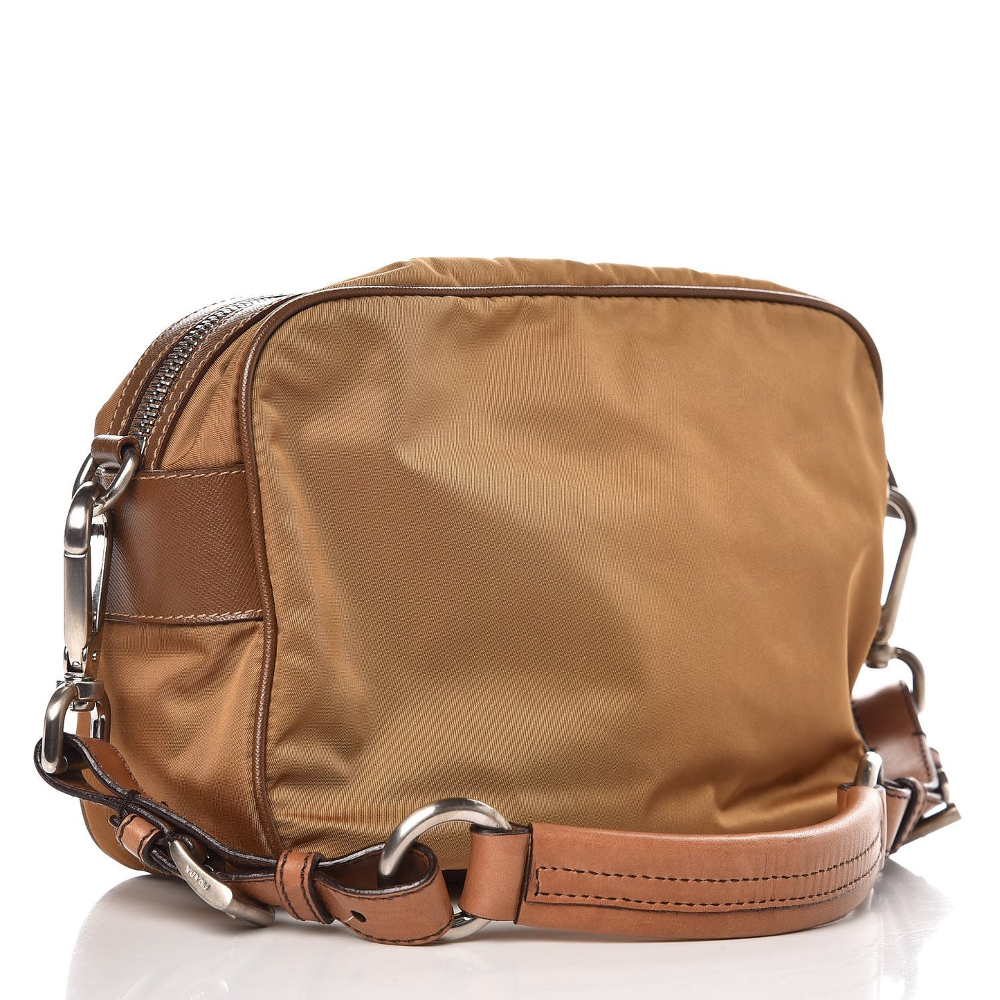 Tessuto Nylon Saffiano Shoulder Bag Tobacco