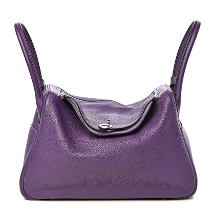 Hermes Taurillon Clemence Eclat Lindy 34 Ultraviolet Bleu Obscur 1 of 11