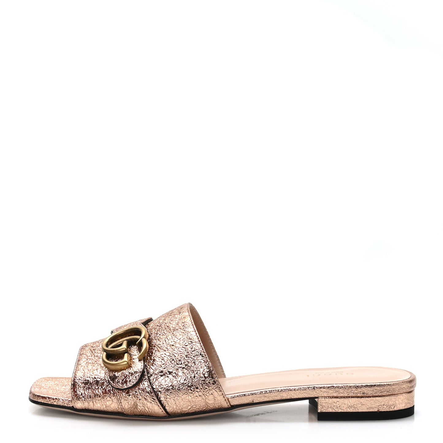 Galassia GG Marmont Flat Slide Sandals 38 Salmone