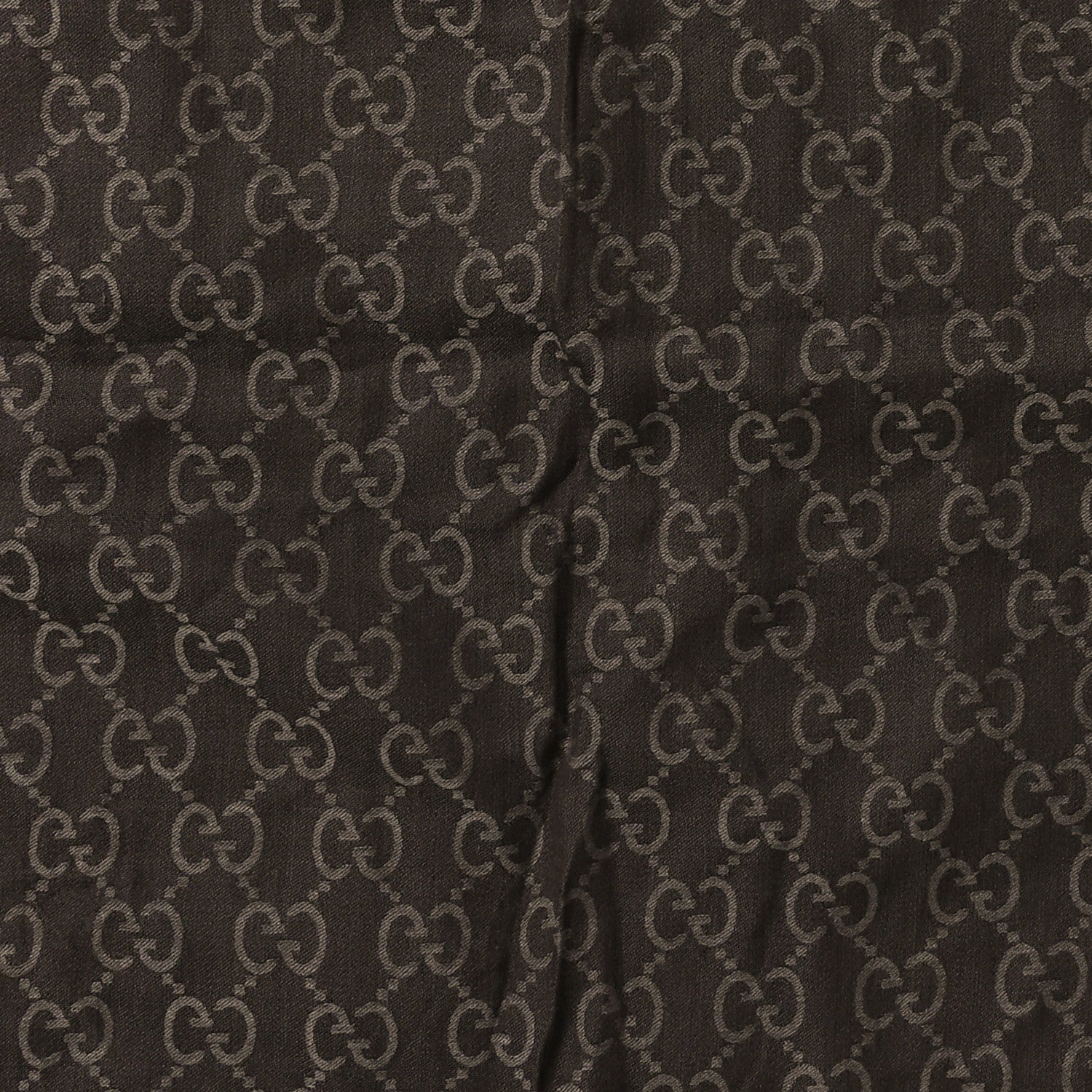 Gucci Wool Silk GG Monogram GGNat Scarf Coffee 2 of 3