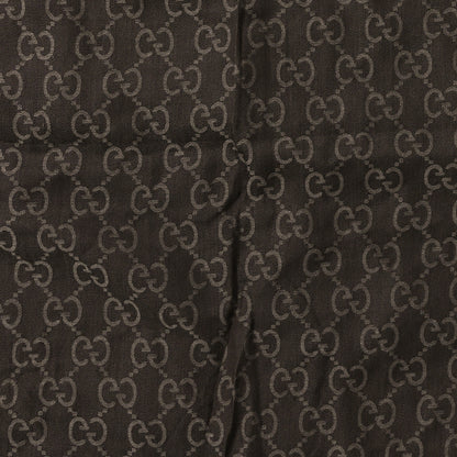 Gucci Wool Silk GG Monogram GGNat Scarf Coffee 2 of 3