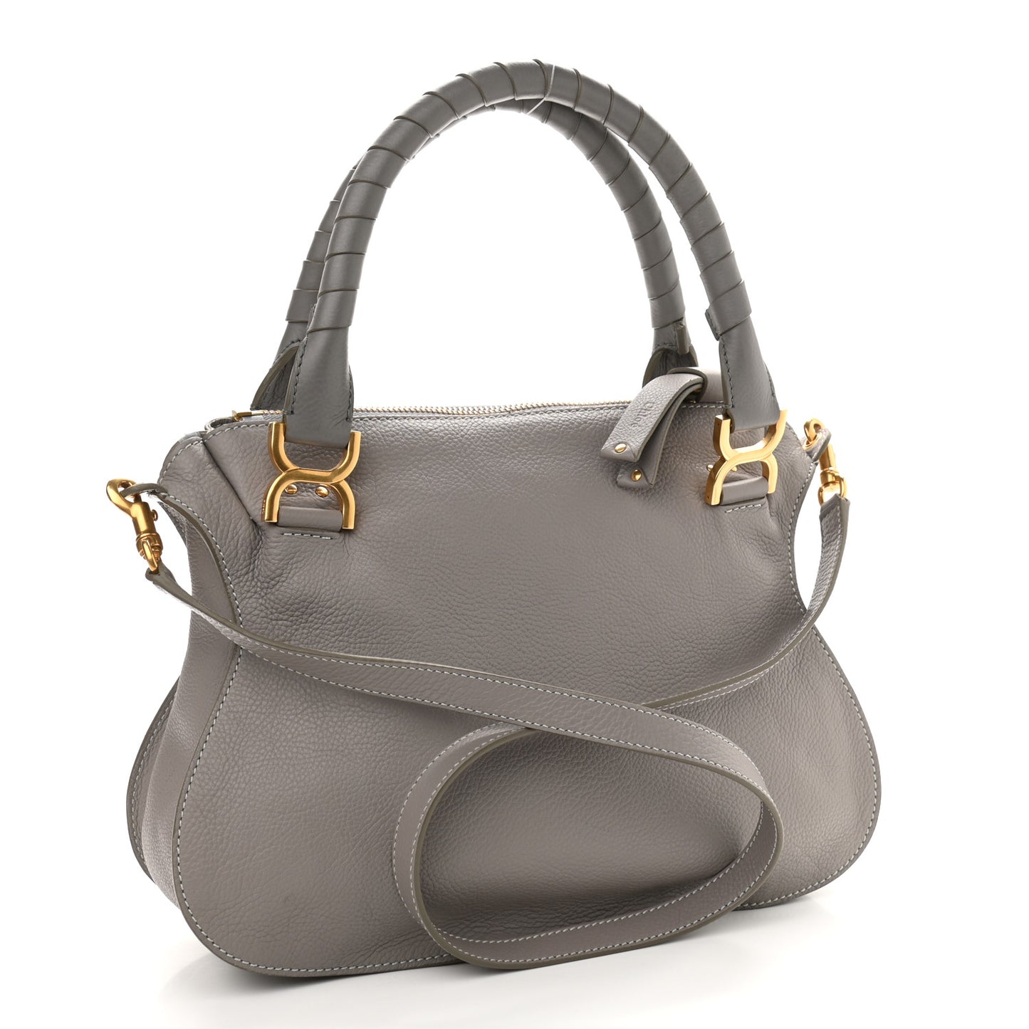 Calfskin Medium Marcie Satchel Cashmere Grey