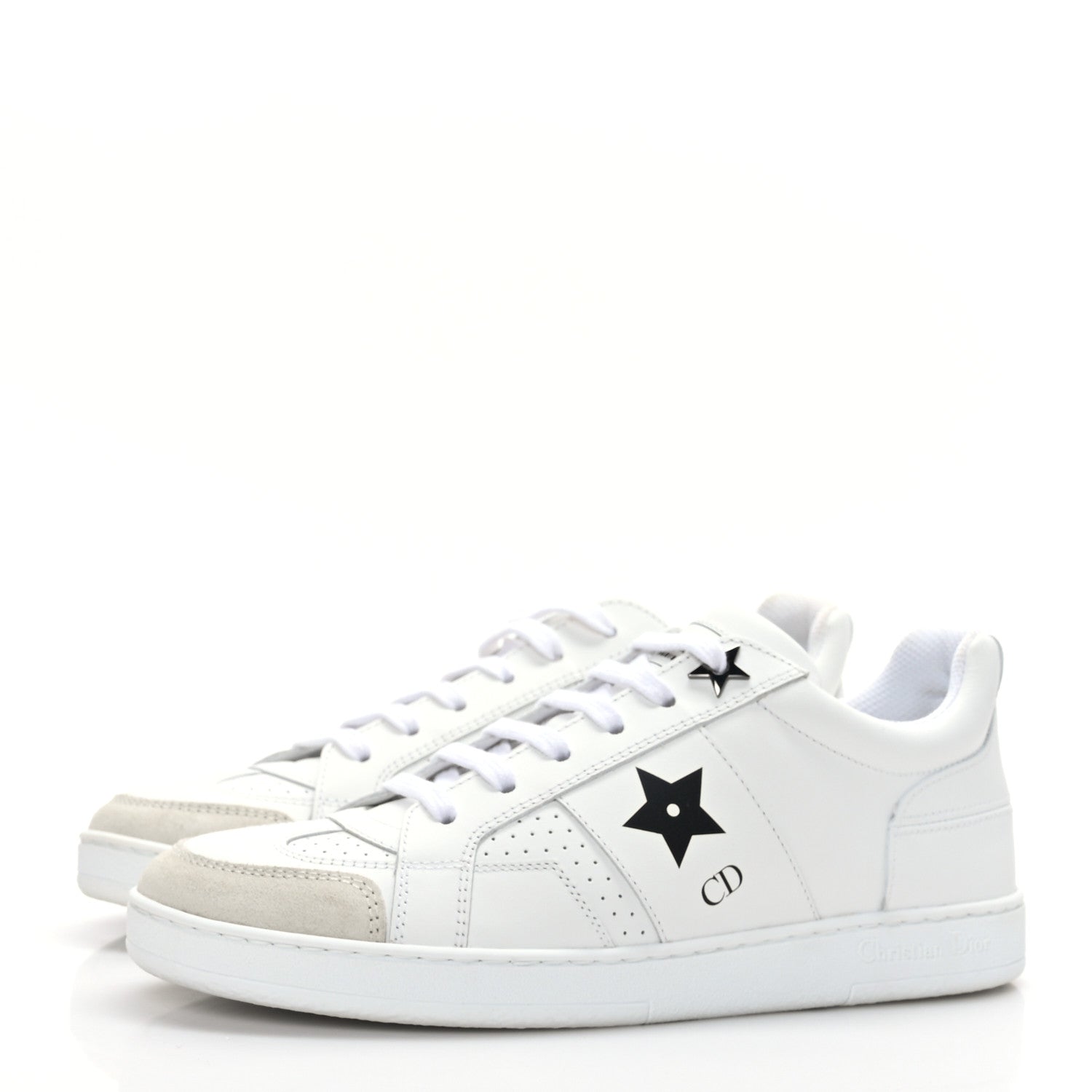 Christian Dior Calfskin Suede Dior Star Low Top Sneakers 35 White 3 of 8
