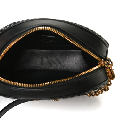 Dolce & Gabbana Calfskin Tweed Chevron Devotion Crossbody Bag Bag Black 5 of 13