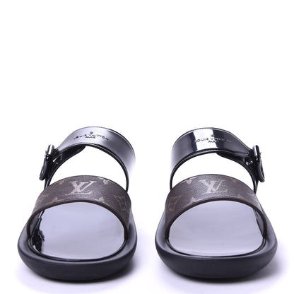 Louis Vuitton Monogram Sunbath Flat Mule Sandals 39 Black 2 of 9