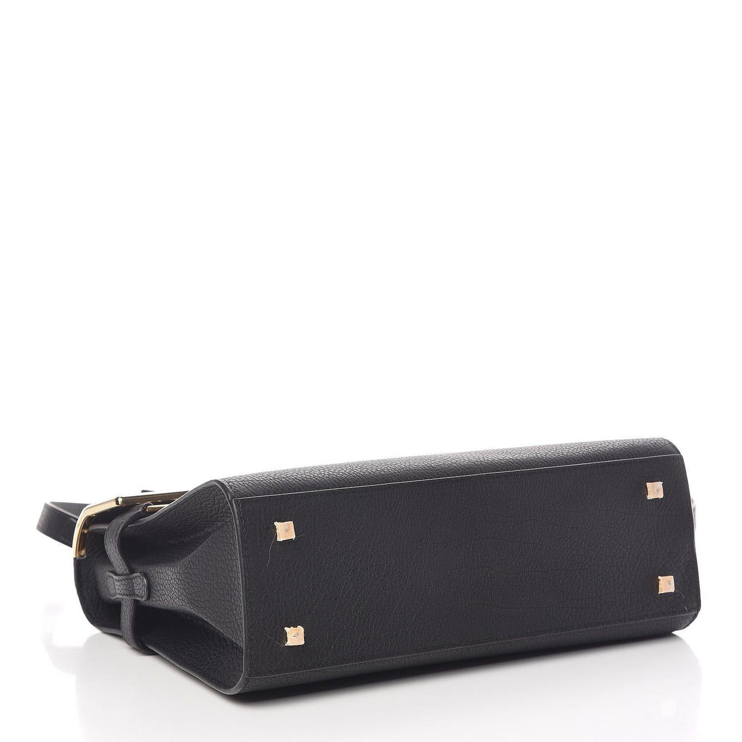 Grained Calfskin MM Metal Frame Tempete Satchel Black