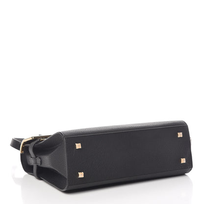 Delvaux Grained Calfskin MM Metal Frame Tempete Satchel Black 4 of 10