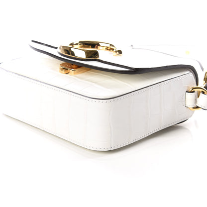 Chloe Calfskin Crocodile Embossed Mini C Double Carry Brilliant White 6 of 8