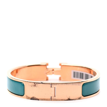 Hermes Enamel Narrow Clic Clac H Bracelet PM Bleu Canard 3 of 4