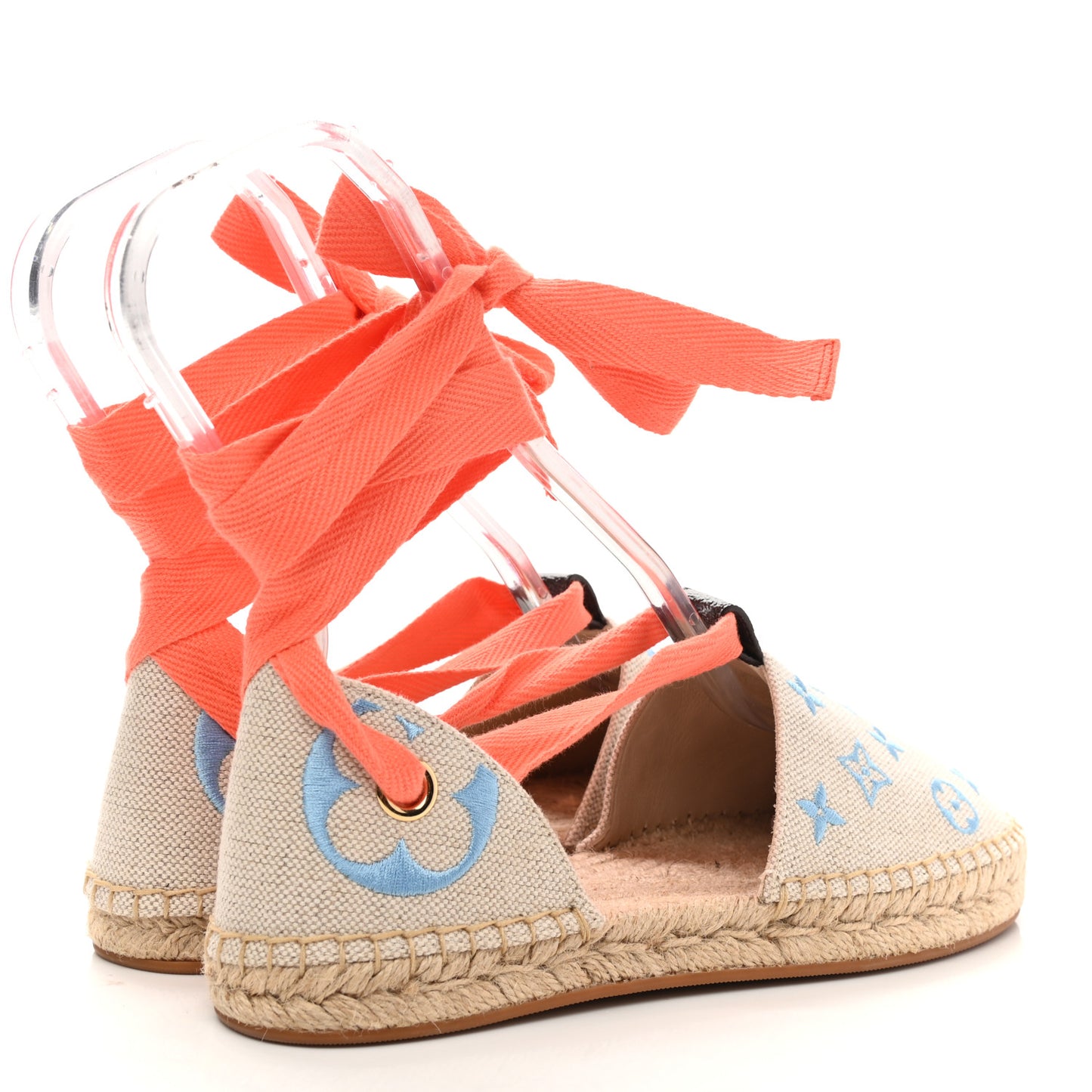 Canvas Monogram Starboard Espadrille Flats 38 Blue