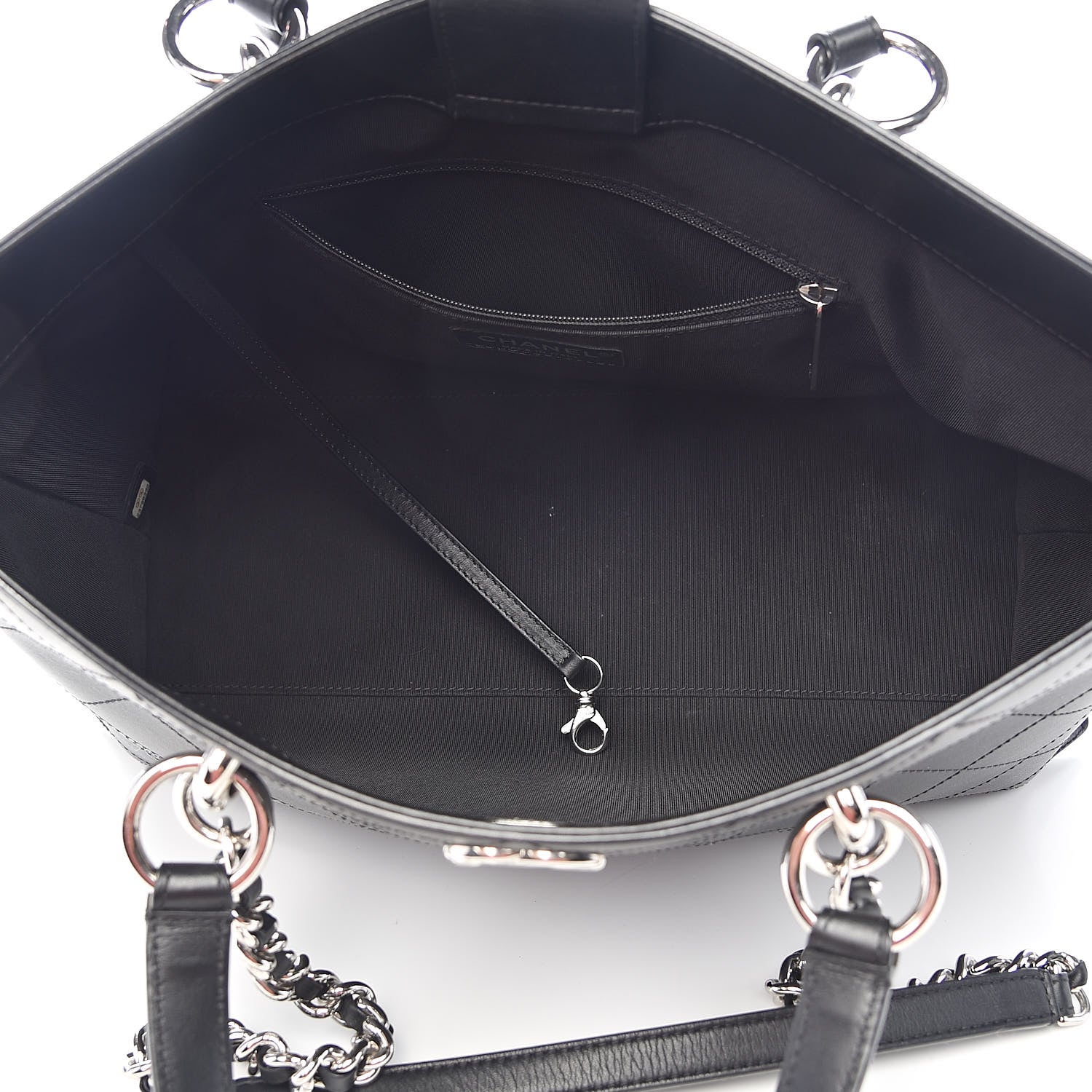 Chanel Calfskin Stitched Shopping Tote Black 5 of 10