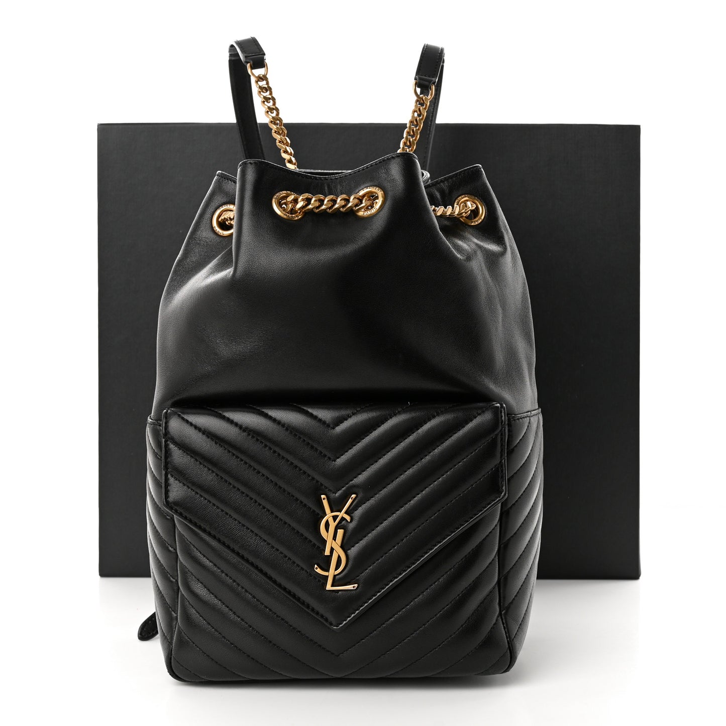 Lambskin Matelasse Monogram Joe Backpack Black