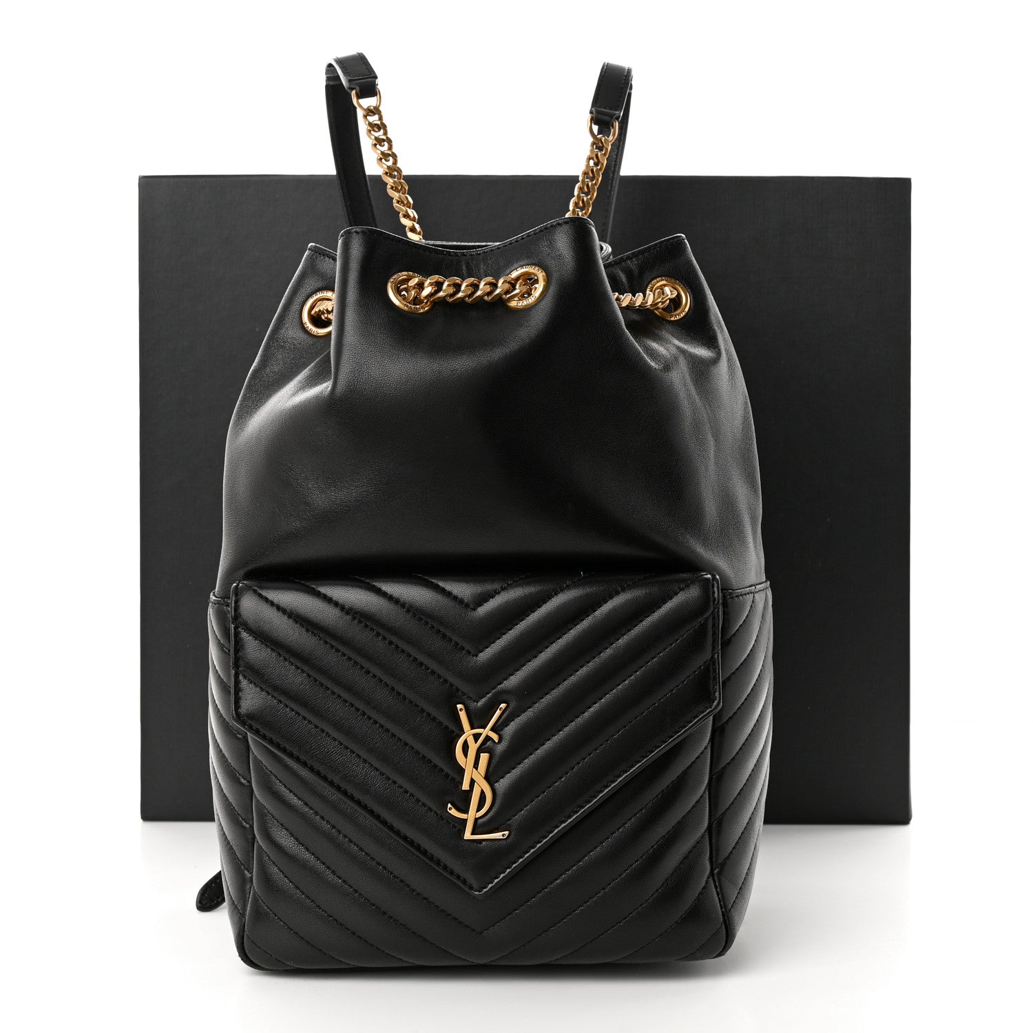 Saint Laurent Lambskin Matelasse Monogram Joe Backpack Black 11 of 11