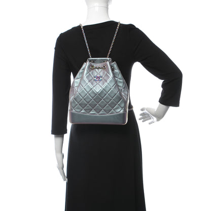 Chanel Iridescent Lambskin Calfskin Quilted Gabrielle Backpack Light Purple 2 of 10