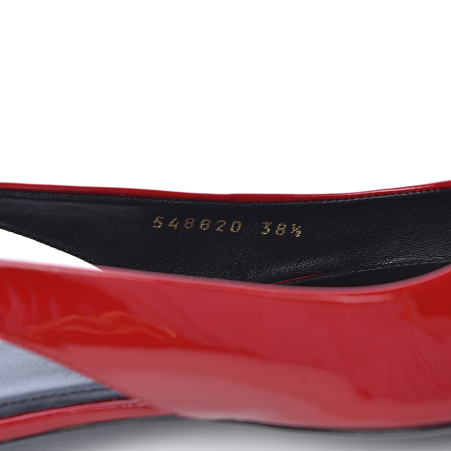 Patent BB Knife Pointy Toe Slingback Flats 38.5 Rouge Cardinal