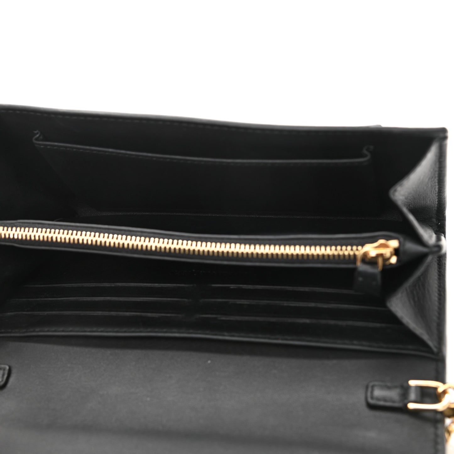 Calfskin Studded Skull Wallet on Chain Black