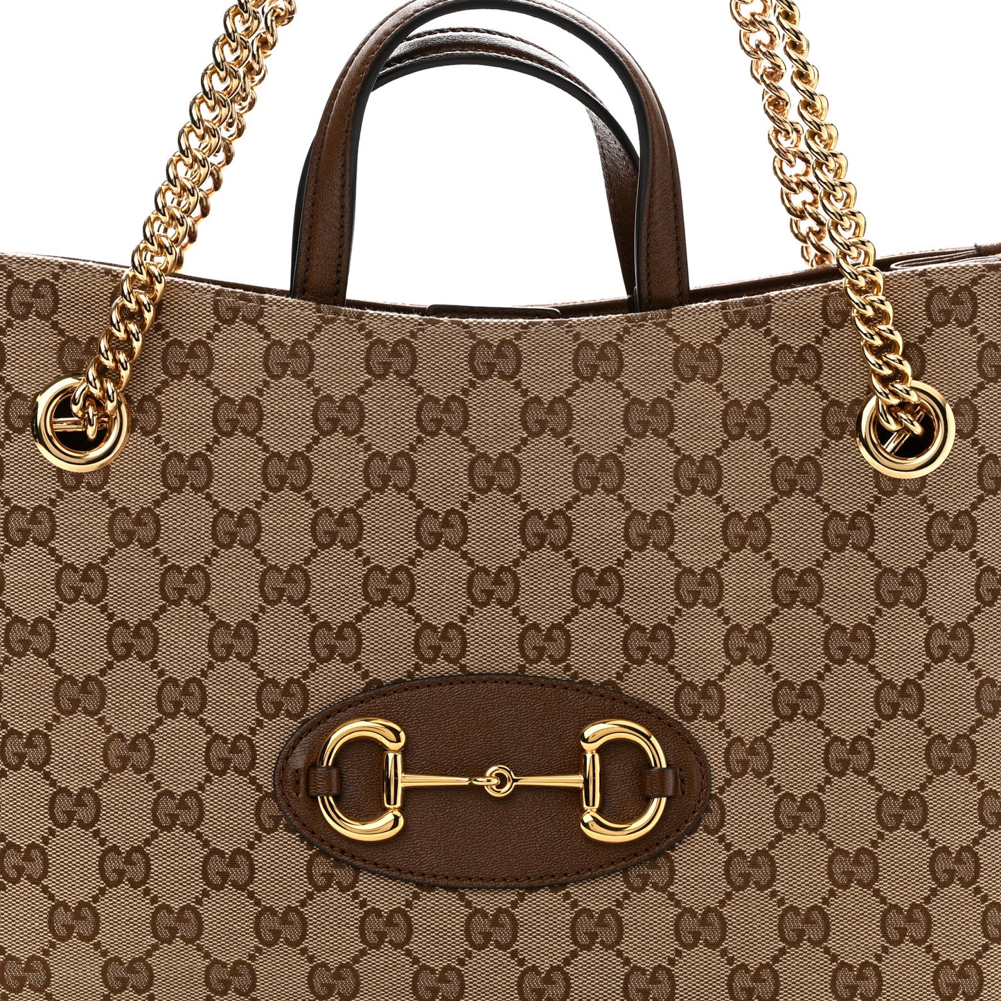 Monogram Calfskin Medium Horsebit 1955 Tote Bag Beige Brown Sugar Beige Brown Sugar