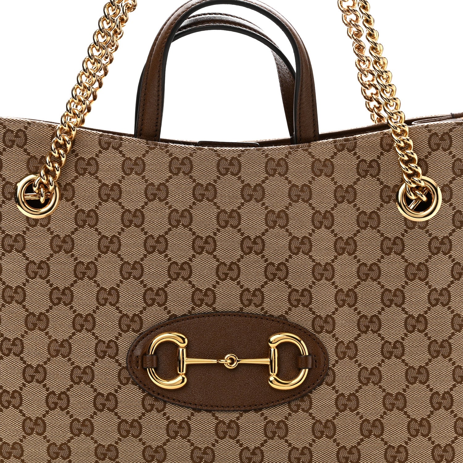 Gucci Monogram Calfskin Medium Horsebit 1955 Tote Bag Beige Brown Sugar Beige Brown Sugar 8 of 10
