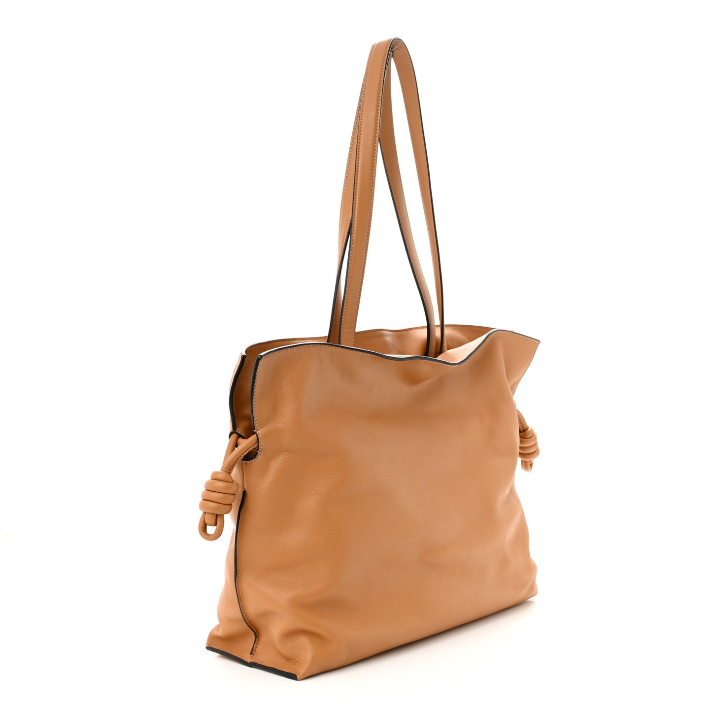 Calfskin Large Flamenco Knot Bag Warm Desert