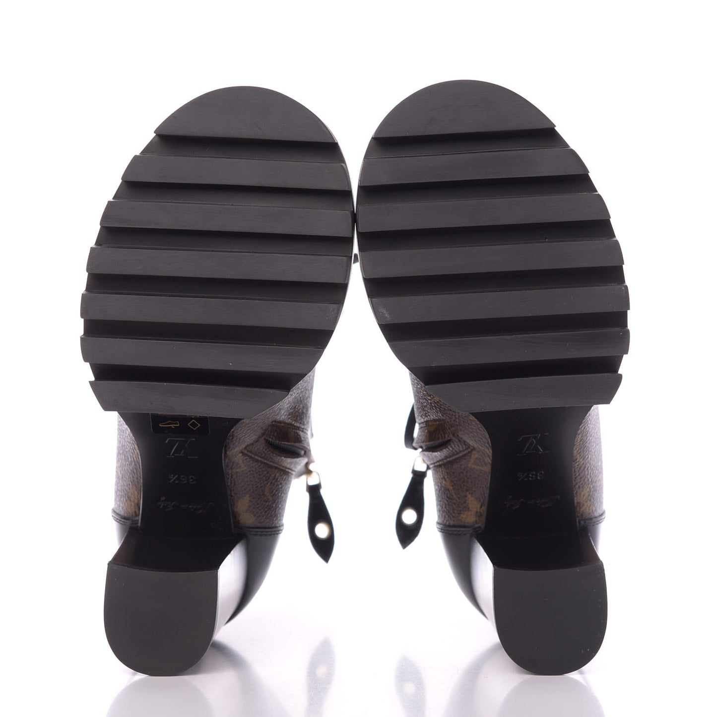 Patent Calfskin Monogram Star Trail Ankle Boots 36.5 Black