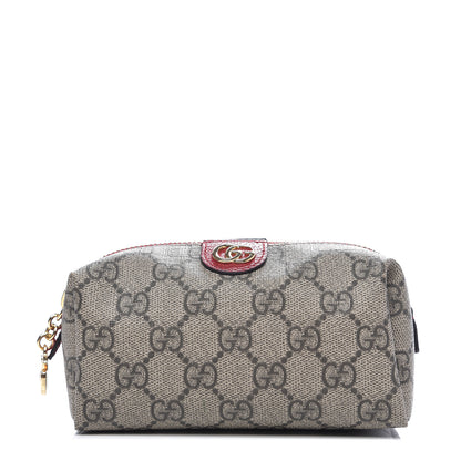 Gucci Soft GG Supreme Monogram Calfskin Small Ophidia Cosmetic Case Beige Ebony Hibiscus Red 1 of 9